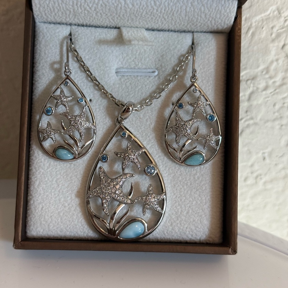Elegant Silver Starfish Jewelry Set